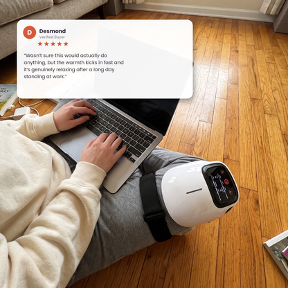 Customer review: warmth kicks in fast and it's genuinely relaxing, from Desmond, Verified Buyer